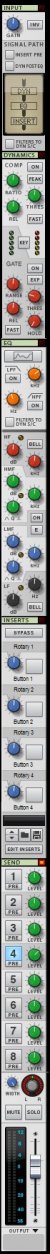 Full Strip Of A Console Channel In Reason 8.0